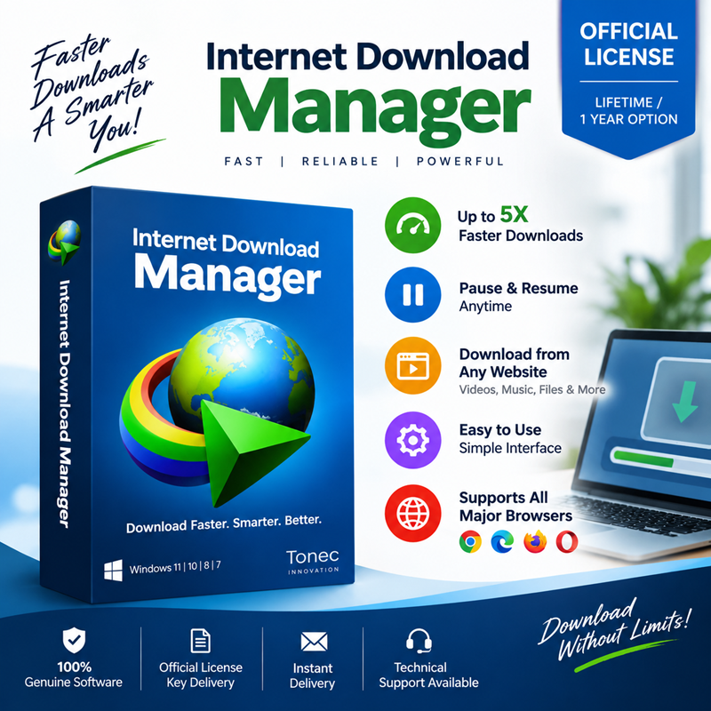Internet Download Manager Lifetime KEY For 1 PC
