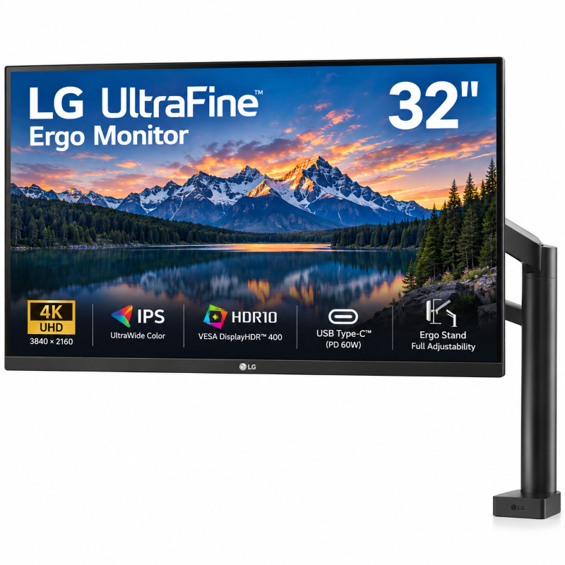 LG 32UN880K-B 32 inch 4K UHD Ergo IPS Monitor image 2