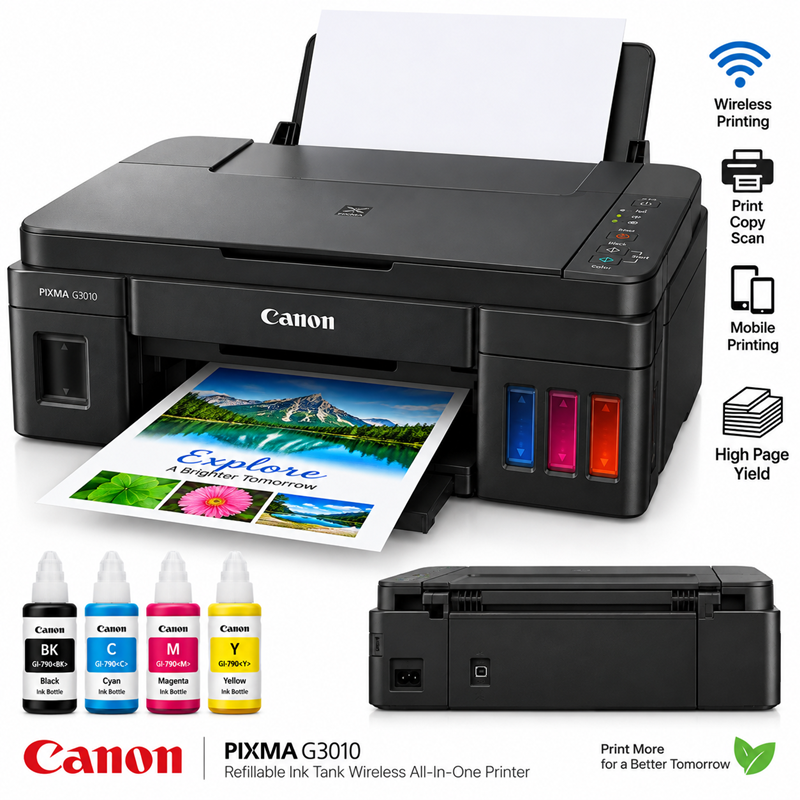 Canon Pixma G3010 Refillable Ink Tank Wireless All-In-One Printer