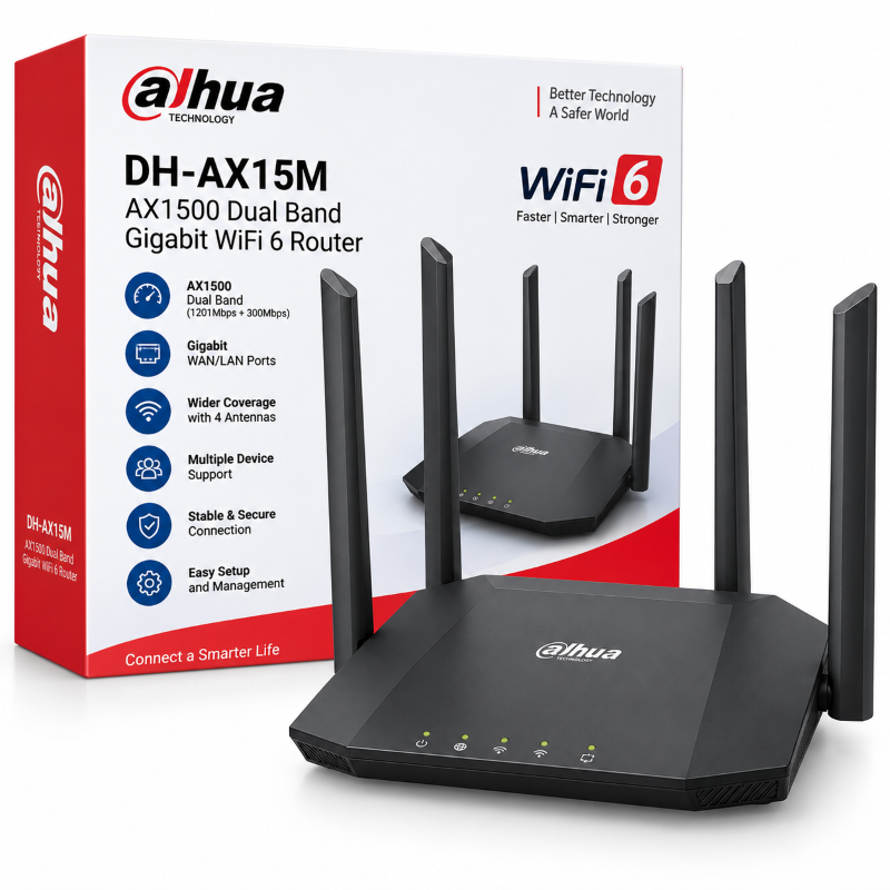 Dahua DH-AX15M AX1500 Dual Band Gigabit WiFi 6 Router