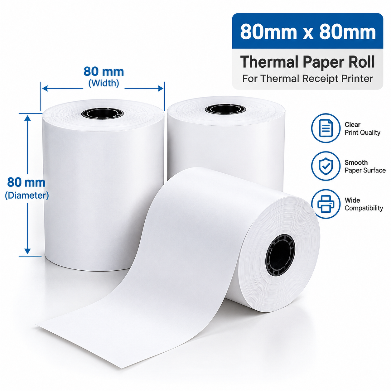 80mm x 80mm Thermal Paper Roll for Thermal Receipt Printer